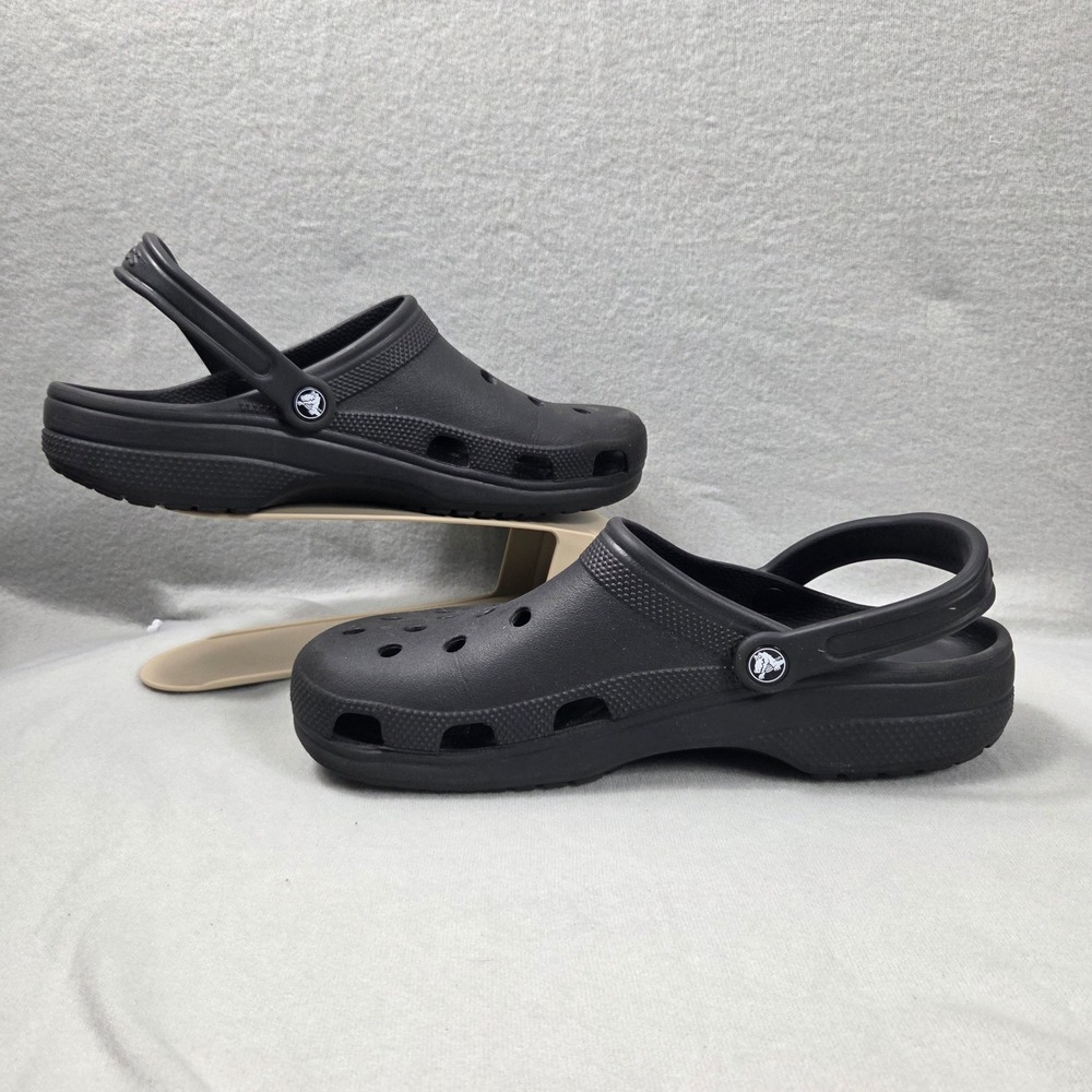 Crocs Classic Clogs Mens 11 Black Slip On Comfort Shoes 10001-001